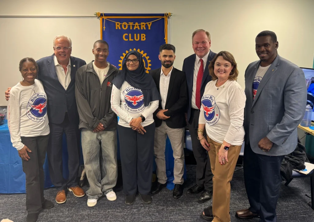 Rotary Team with Mayor, Governor & Students